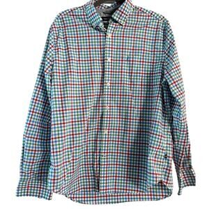 Nautica Multicolored Gingham Long Sleeve Button Up Classic Fit  Shirt Large